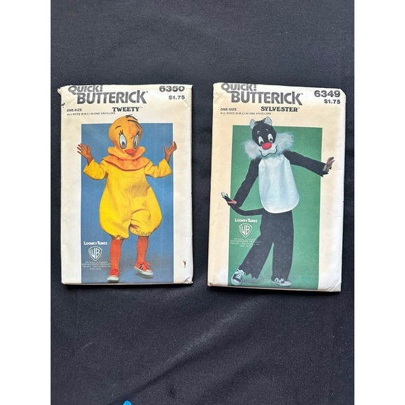 Tweety & Sylvester Looney Tunes Cosplay Costume  Butterick 6349 & 6350 Kids SML - Picture 1 of 5